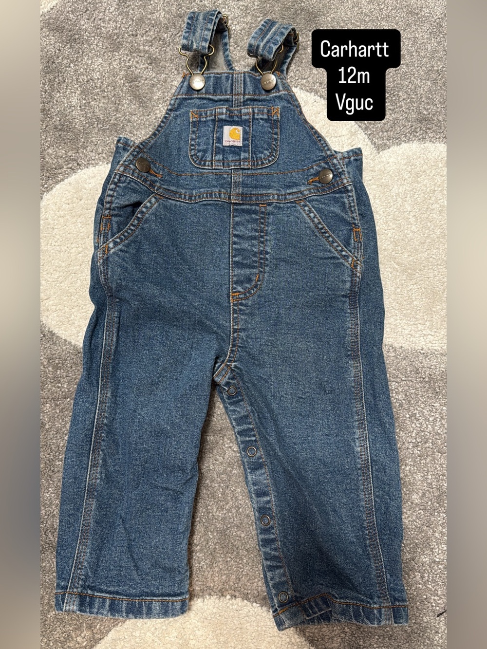Carhartt Toddler Denim Overalls - Dark Blue
